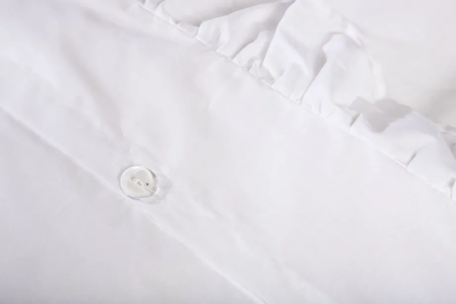 Valge puuvillane voodipesukomplekt volangidega Levi 150×200 cm, 16013-501 – 4