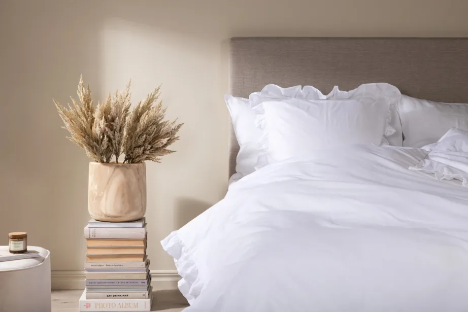 Valge puuvillane voodipesukomplekt volangidega Levi 150×200 cm, 16013-501 – 6