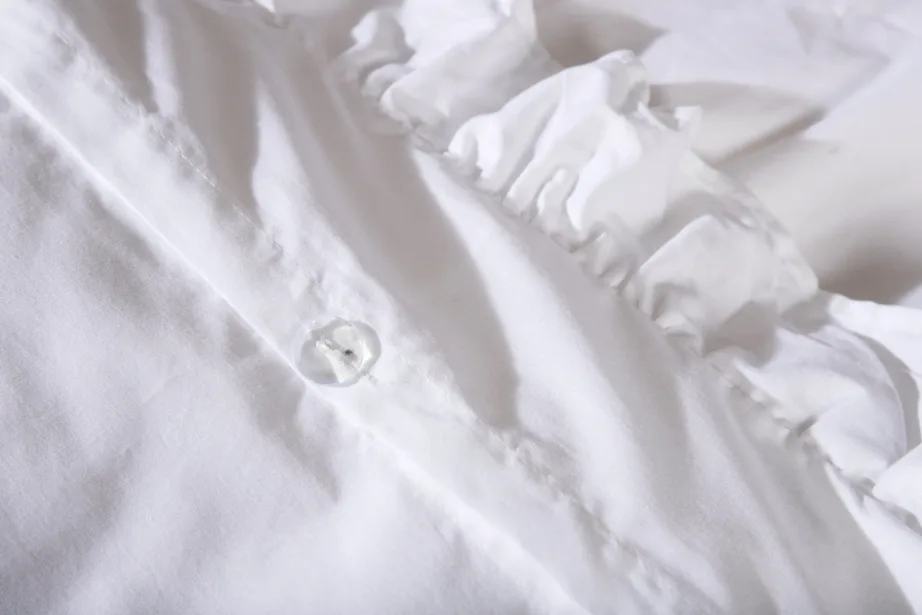 Valge puuvillane voodipesukomplekt volangidega Levi 150×200 cm, 16013-501 – 8