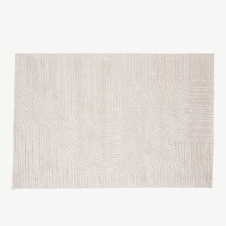 Vince valge geomeetrilise mustriga vaip, 200 × 290 cm, polüpropüleenist - 16023-101
