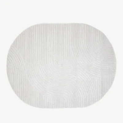 Valge ovaalne dekoratiivvaip Vince, 230 × 160 cm, polüpropüleen - 16024-100
