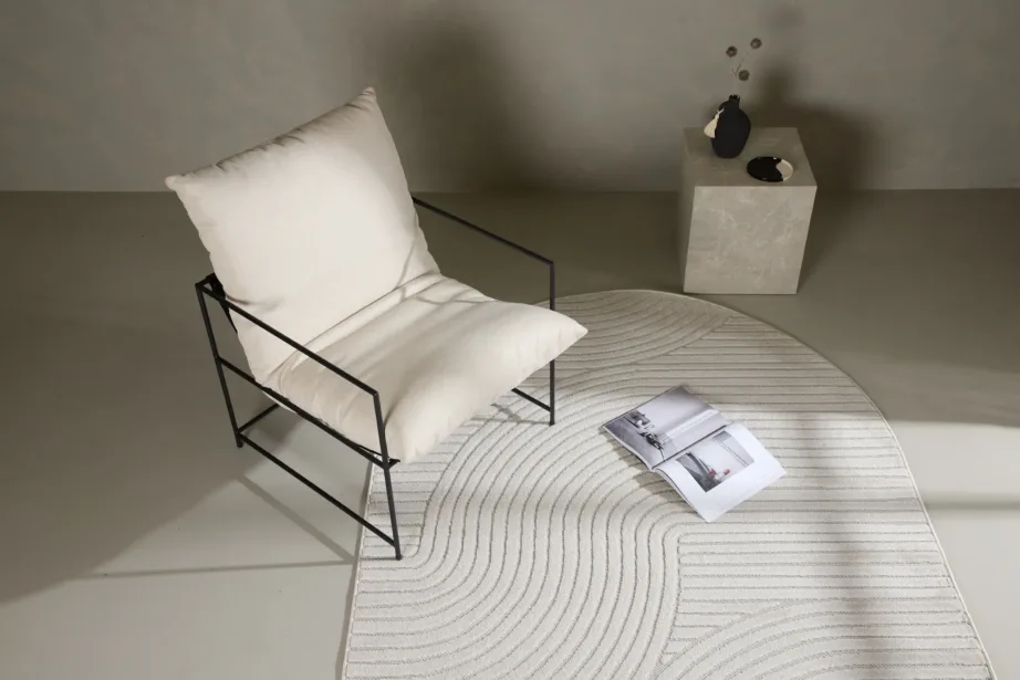 Valge ovaalne dekoratiivvaip Vince, 230 × 160 cm, polüpropüleen, 16024-100 – 2