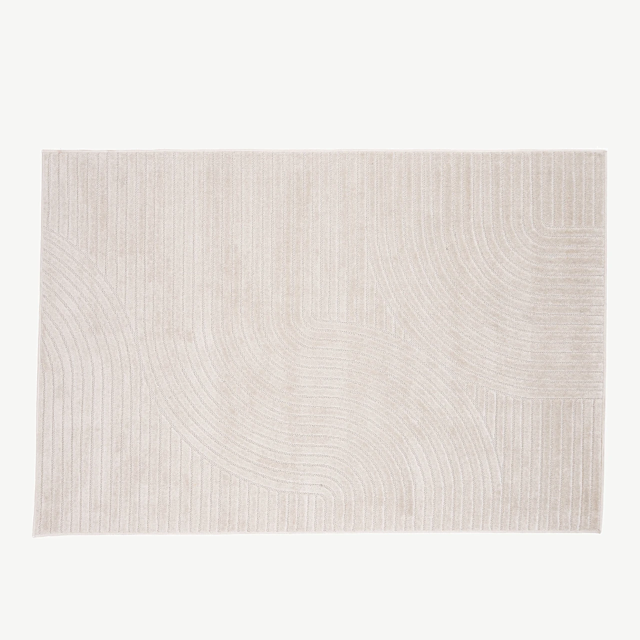 Valge mustriline madalkarvaline vaip Vince, 230 × 160 cm - 16024-101