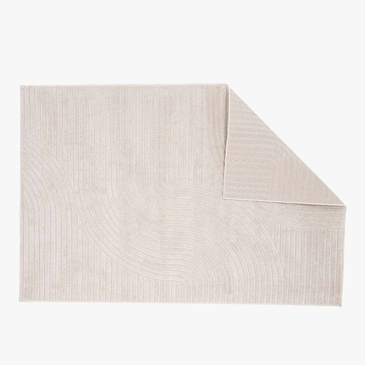 Valge mustriline madalkarvaline vaip Vince, 230 × 160 cm - 16024-101