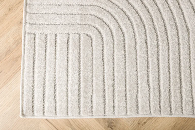 Valge mustriline madalkarvaline vaip Vince, 230 × 160 cm - 16024-101