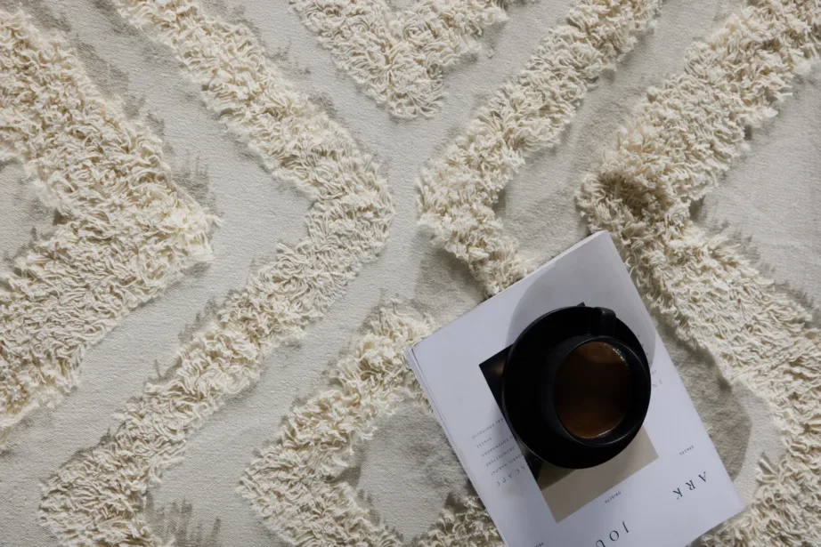 Ümmargune valge puuvillavaip Hilma, geomeetrilise mustriga, ø200 cm, 16034-101 – 7