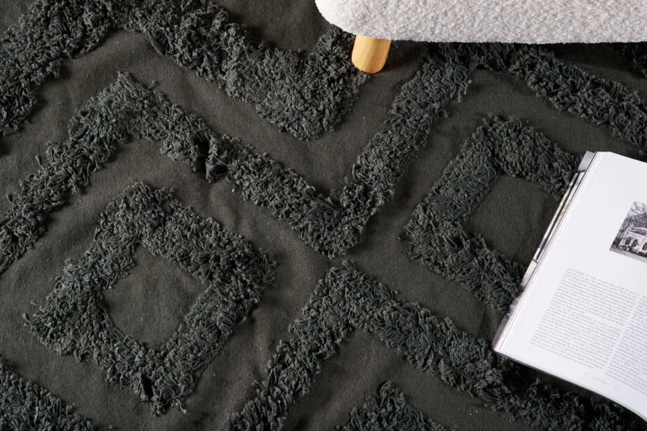 Ümmargune tumehall puuvillavaip Hilma, tuttmustriga (Ø 200 cm), 16034-107 – 7