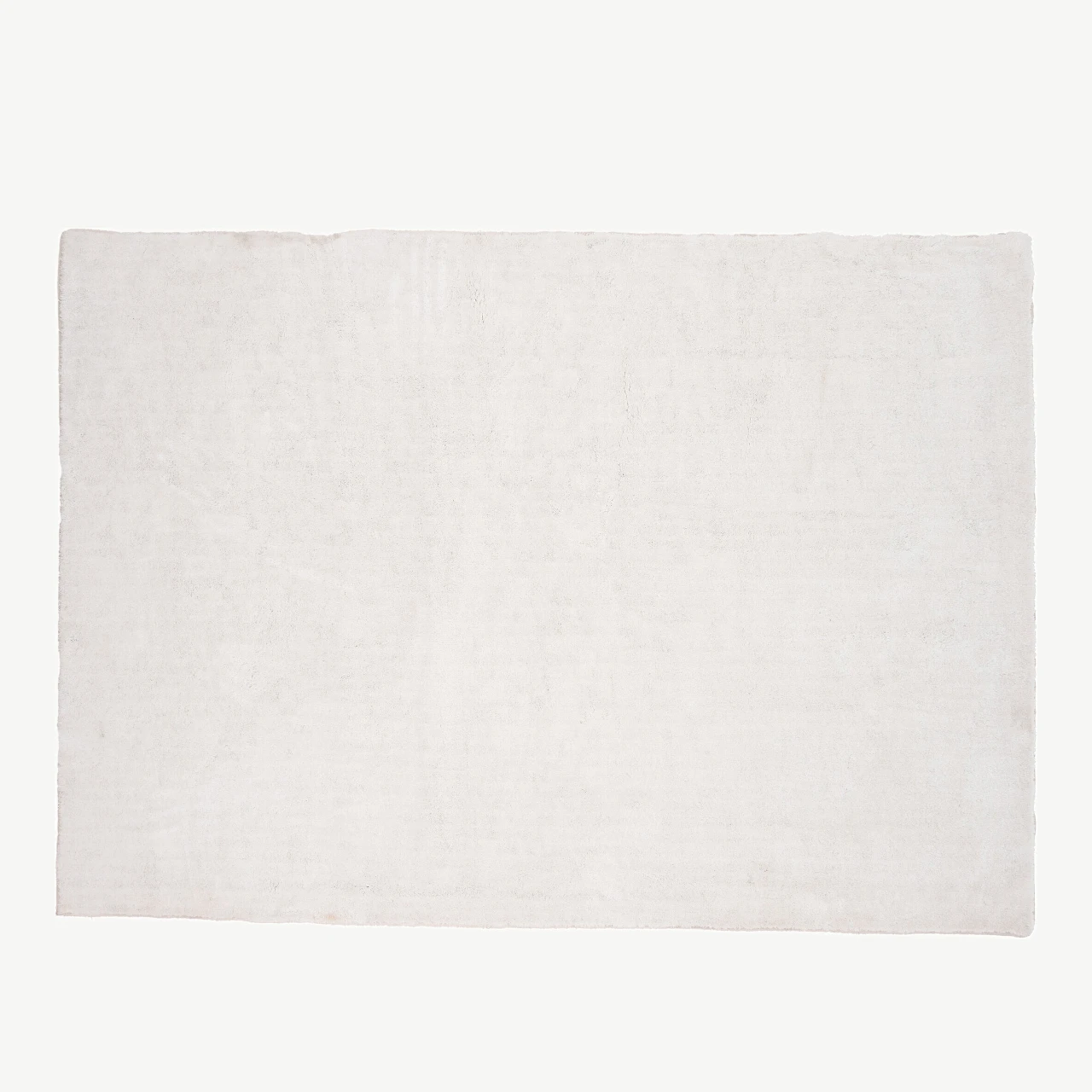 Valge läikiva pinnaga ristkülikukujuline vaip Undra, 240 × 170 cm, polüester-puuvill - 16043-101