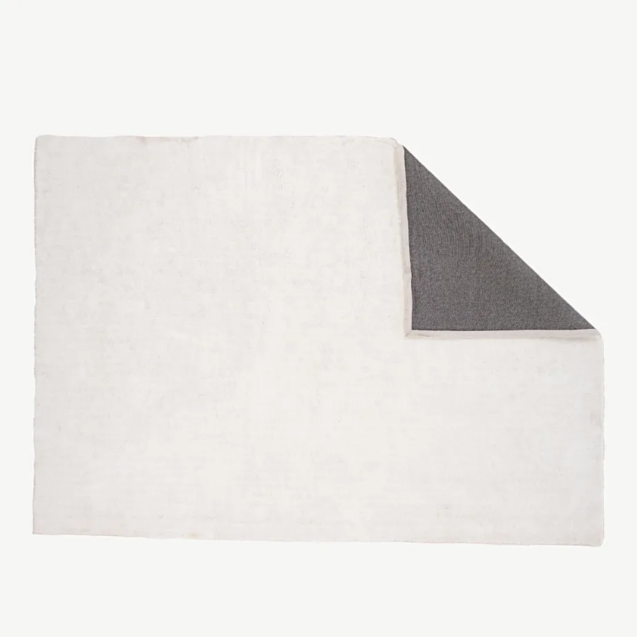 Undra läikiv valge ristkülikukujuline vaip (350 × 250 cm, puuvill-polüester), 16044-101