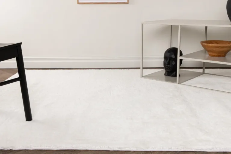 Undra läikiv valge ristkülikukujuline vaip (350 × 250 cm, puuvill-polüester) - 16044-101