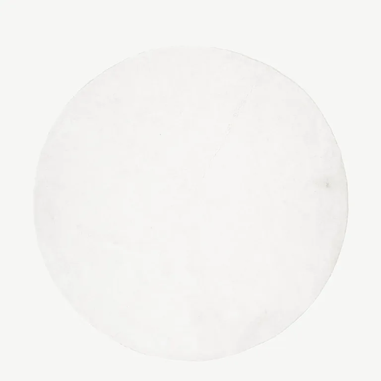 Valge ümmargune vaip Undra, Ø 200 cm (polüester/puuvill) - 16045-101