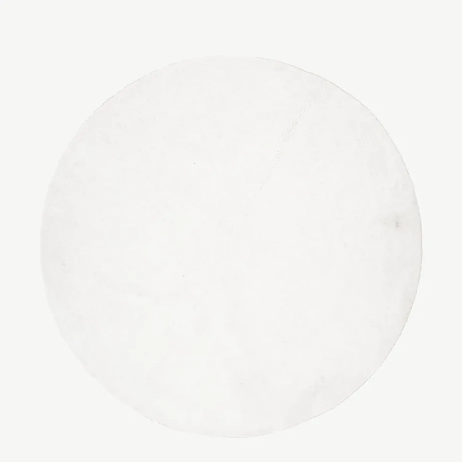 Valge ümmargune vaip Undra, Ø 200 cm (polüester/puuvill), 16045-101 – 2