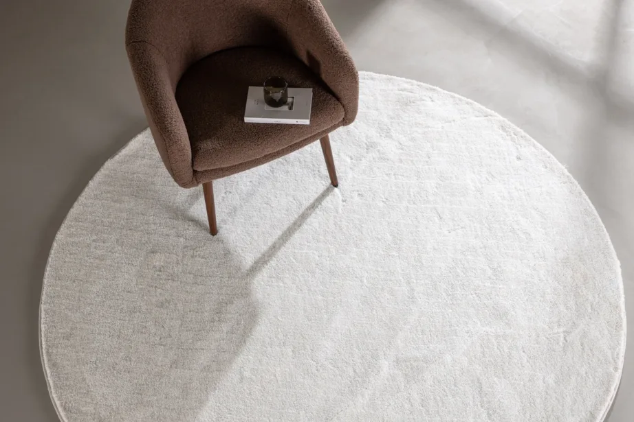 Valge ümmargune vaip Undra, Ø 200 cm (polüester/puuvill), 16045-101 – 3