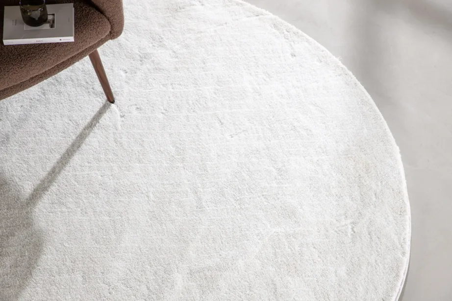 Valge ümmargune vaip Undra, Ø 200 cm (polüester/puuvill), 16045-101 – 4