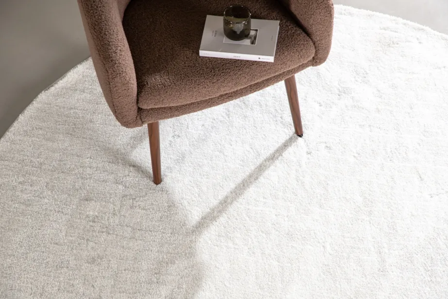 Valge ümmargune vaip Undra, Ø 200 cm (polüester/puuvill), 16045-101 – 5