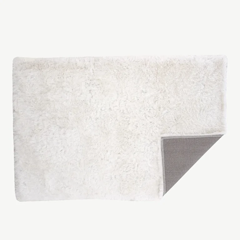 Kohev valge polüester-puuvillavaip Grace, 400 × 300 cm - 16046-101