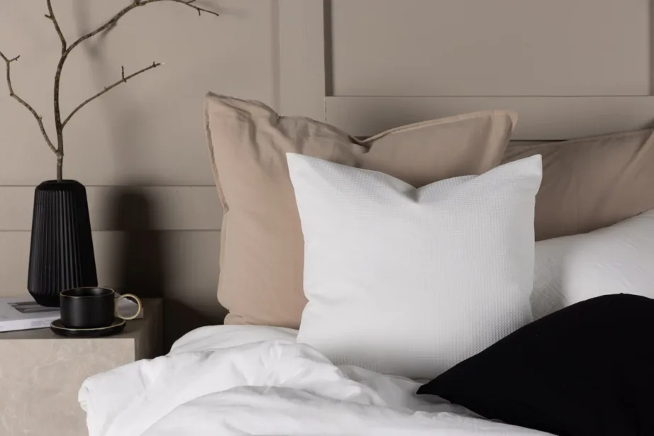 Valgest vaflikangast polüesterpadjakate Celine, 50 × 50 cm, 16055-501 – 4