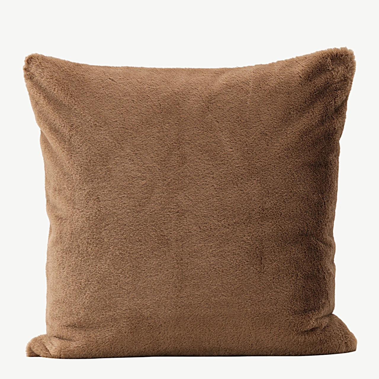 Pehmest pruunist kunstkarvast dekoratiivpadjakate Thea, 50 × 50 cm - 16086-503