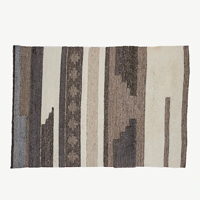 Abstraktse mustriga villavaip Vincent (valge/pruun, 230 × 160 cm) - 16088-104