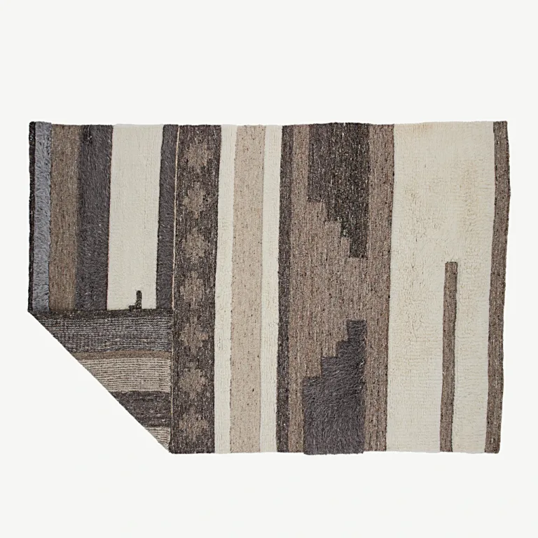 Abstraktse mustriga villavaip Vincent (valge/pruun, 230 × 160 cm) - 16088-104