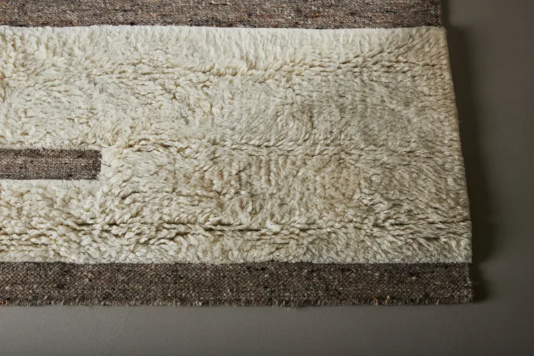 Abstraktse mustriga villavaip Vincent (valge/pruun, 230 × 160 cm) - 16088-104