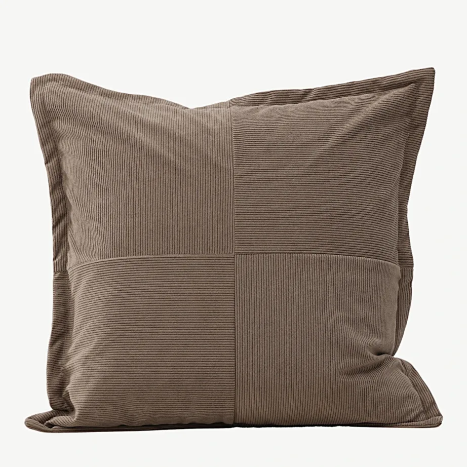 Pruunist manchester-kangast dekoratiivpadjapüür Lykke, 50×50 cm, 16090-505 – 2