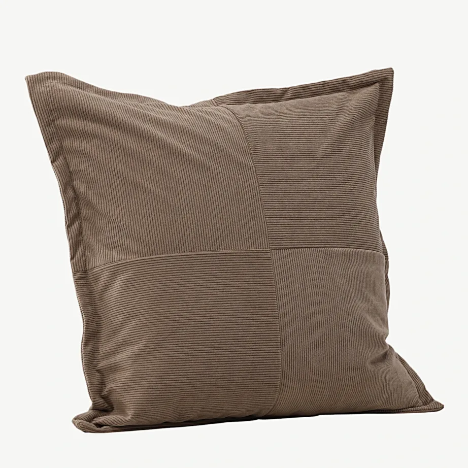 Pruunist manchester-kangast dekoratiivpadjapüür Lykke, 50×50 cm, 16090-505 – 3