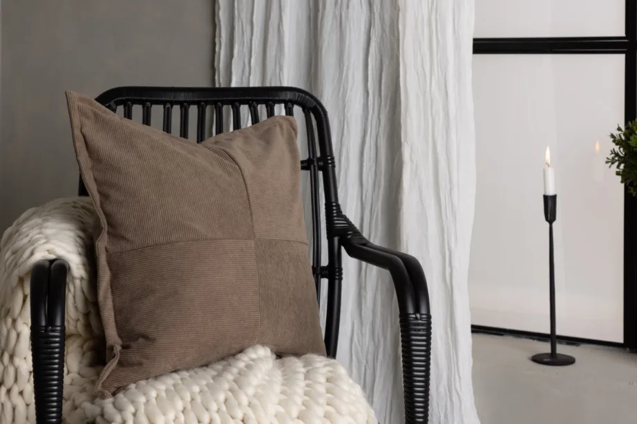 Pruunist manchester-kangast dekoratiivpadjapüür Lykke, 50×50 cm, 16090-505 – 6