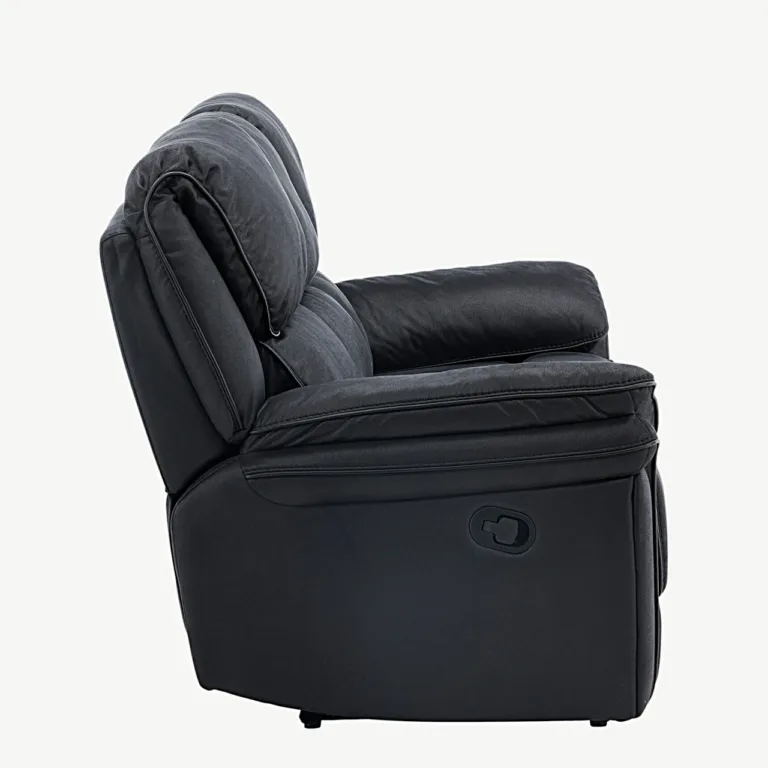 Saranda reguleeritav mustast mikrokiust 3-kohaline recliner-diivan - 16610-100