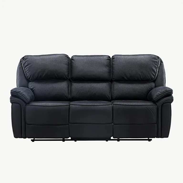 Saranda reguleeritav mustast mikrokiust 3-kohaline recliner-diivan - 16610-100