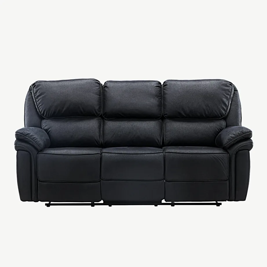 Saranda reguleeritav mustast mikrokiust 3-kohaline recliner-diivan, 16610-100 – 4