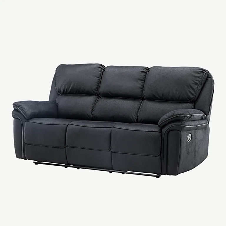 Saranda reguleeritav mustast mikrokiust 3-kohaline recliner-diivan - 16610-100