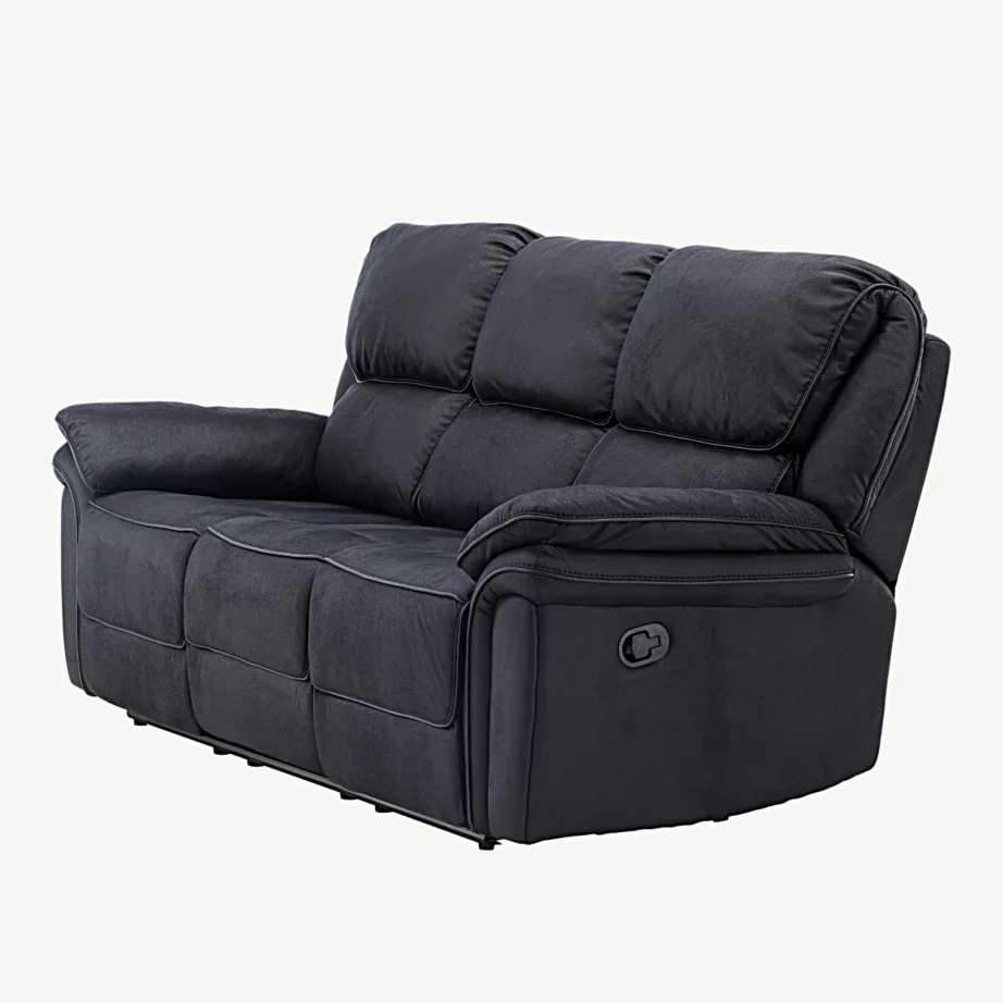 Saranda reguleeritav mustast mikrokiust 3-kohaline recliner-diivan, 16610-100 – 6