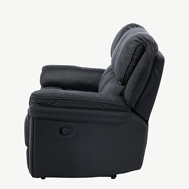 Saranda reguleeritav mustast mikrokiust 3-kohaline recliner-diivan - 16610-100