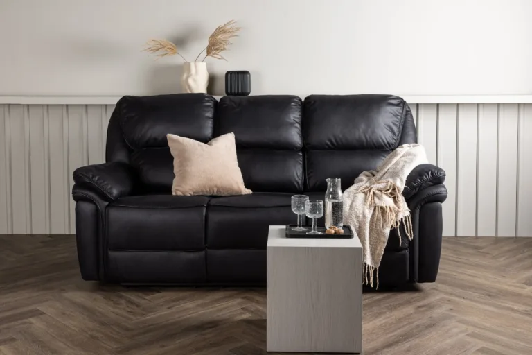 Saranda reguleeritav mustast mikrokiust 3-kohaline recliner-diivan - 16610-100