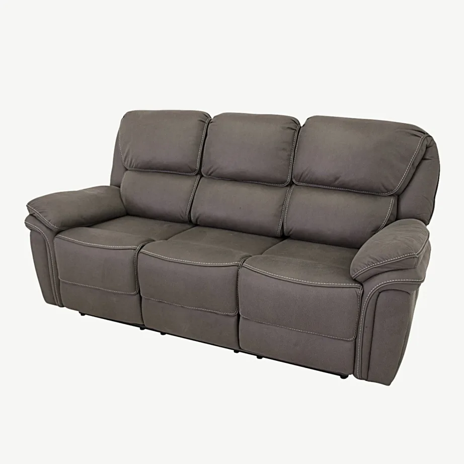 Saranda halli mikrokiudkangast kolmeistmeline reguleeritav recliner-diivan, 16610-156