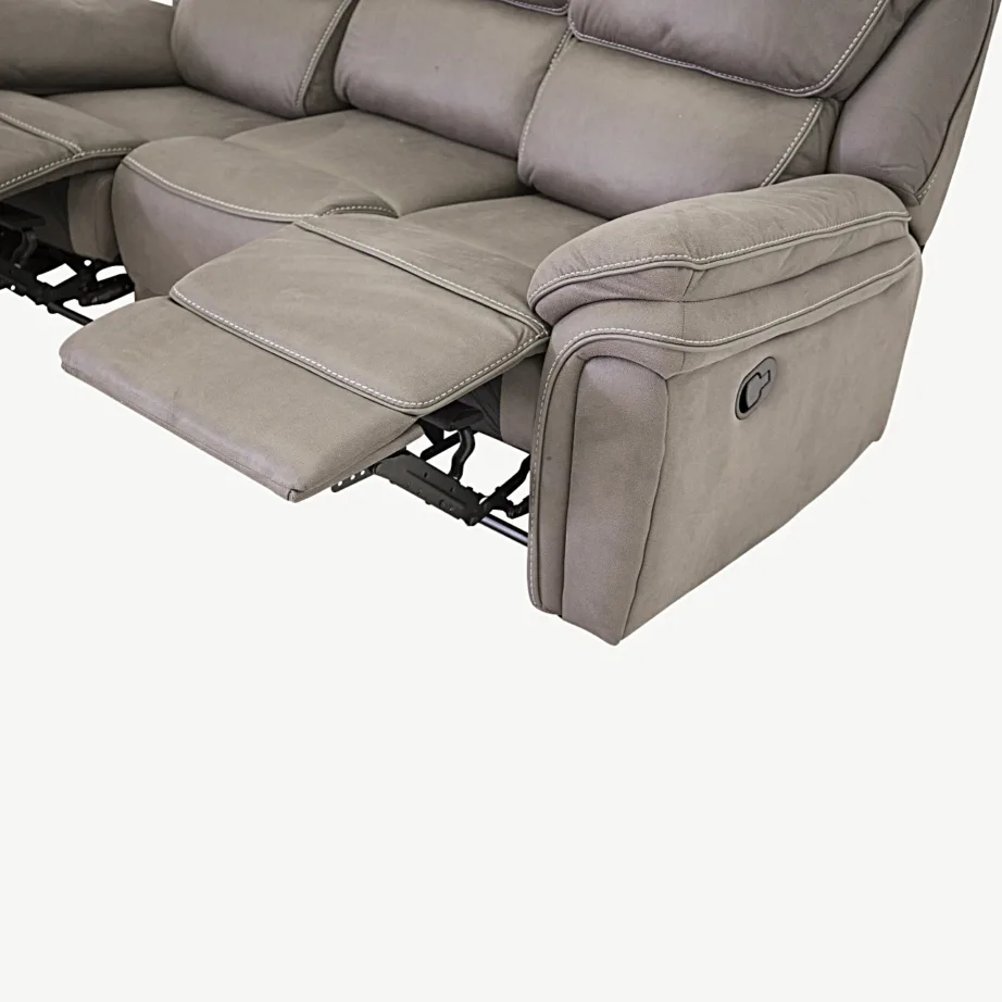 Saranda halli mikrokiudkangast kolmeistmeline reguleeritav recliner-diivan, 16610-156 – 2