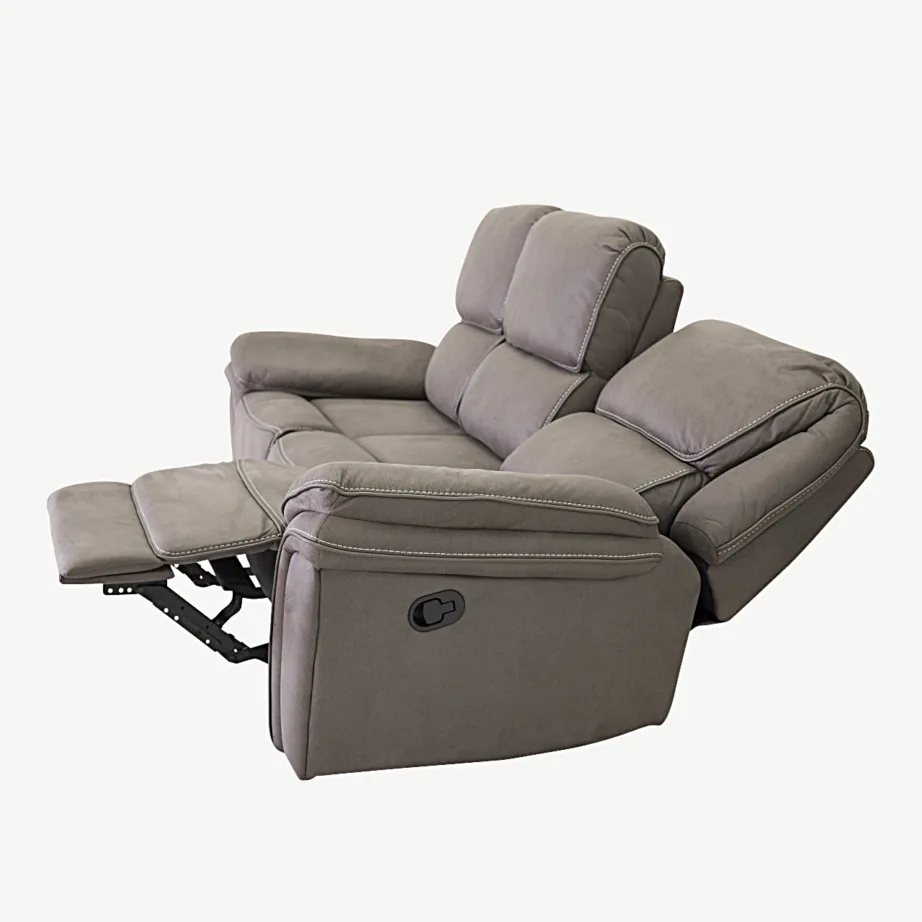 Saranda halli mikrokiudkangast kolmeistmeline reguleeritav recliner-diivan, 16610-156 – 3