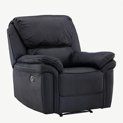 Mustast mikrofiibrist recliner-tugitool Saranda - 16612-100