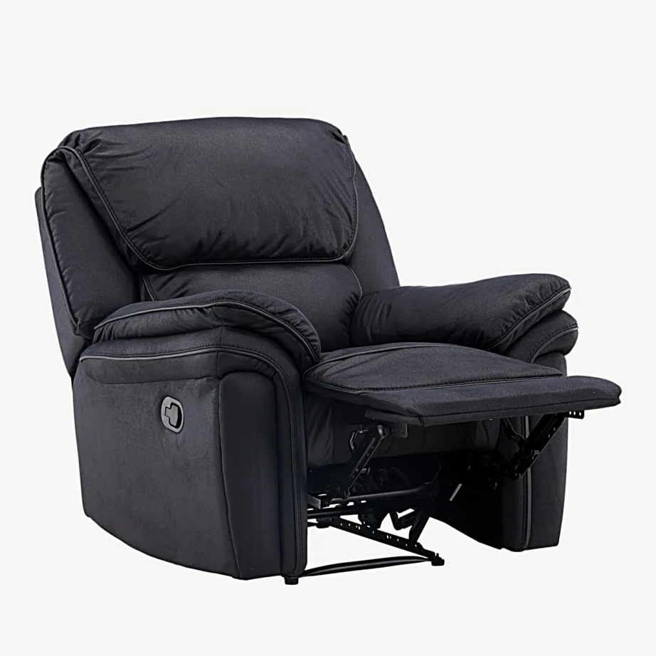 Mustast mikrofiibrist recliner-tugitool Saranda, 16612-100 – 4