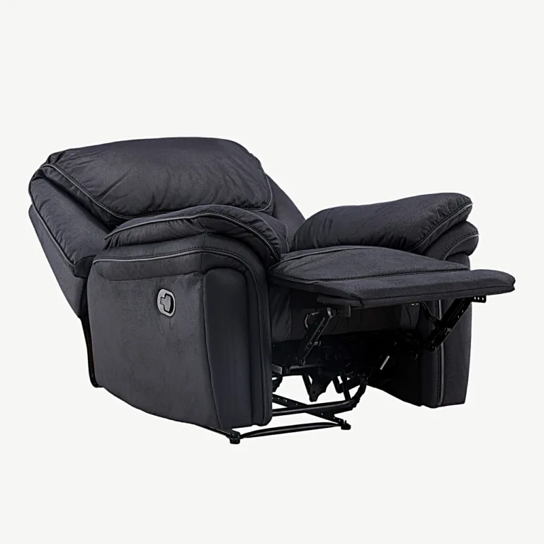 Mustast mikrofiibrist recliner-tugitool Saranda - 16612-100