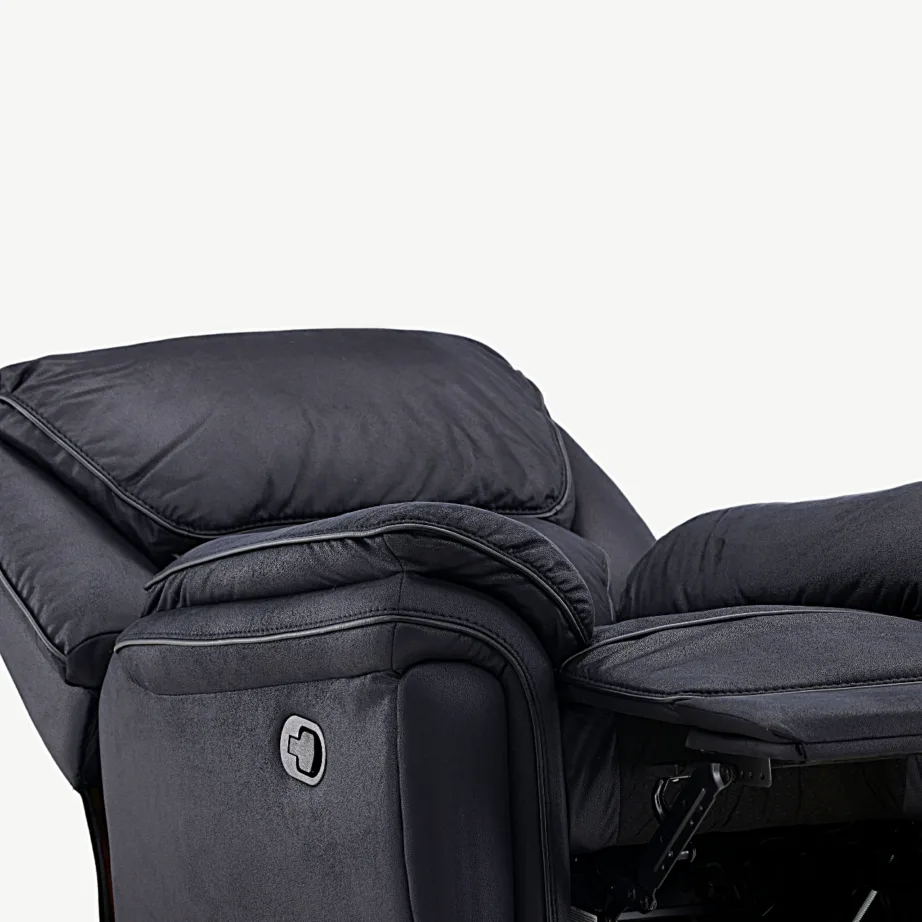Mustast mikrofiibrist recliner-tugitool Saranda, 16612-100 – 6