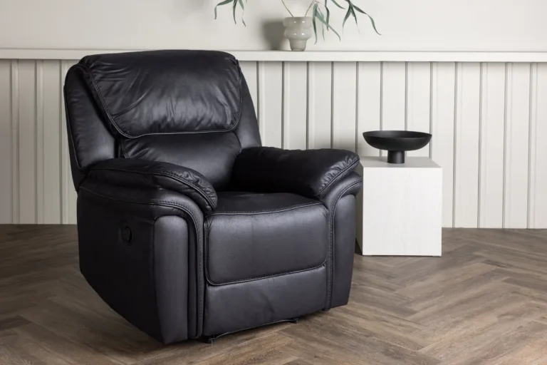 Mustast mikrofiibrist recliner-tugitool Saranda - 16612-100