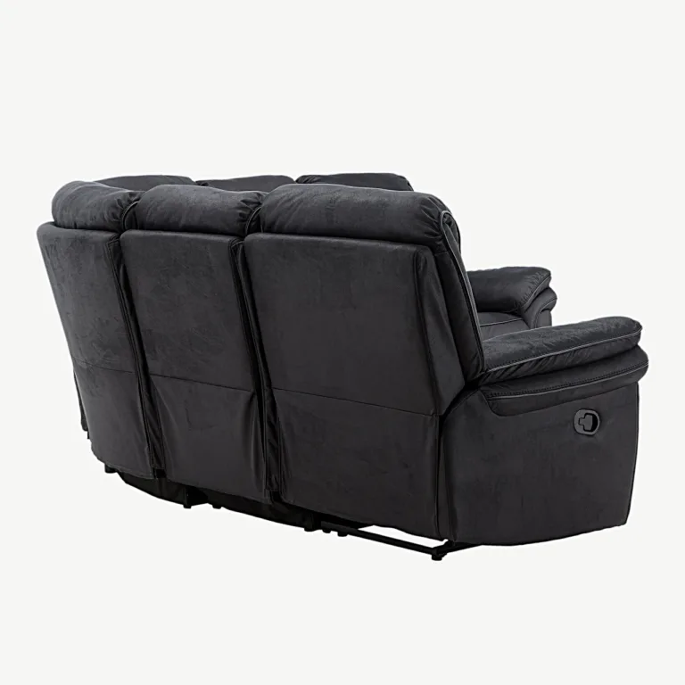Mustast mikrofiibrist nurgadiivan-recliner Saranda, 338 cm - 16613-100