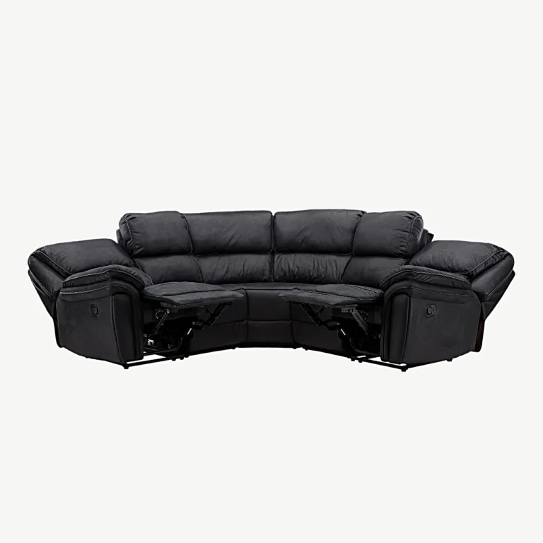 Mustast mikrofiibrist nurgadiivan-recliner Saranda, 338 cm - 16613-100
