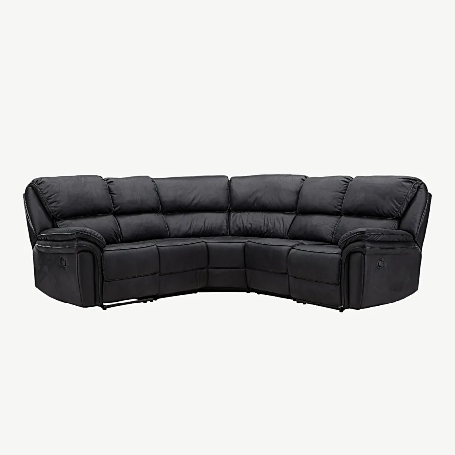 Mustast mikrofiibrist nurgadiivan-recliner Saranda, 338 cm, 16613-100 – 6