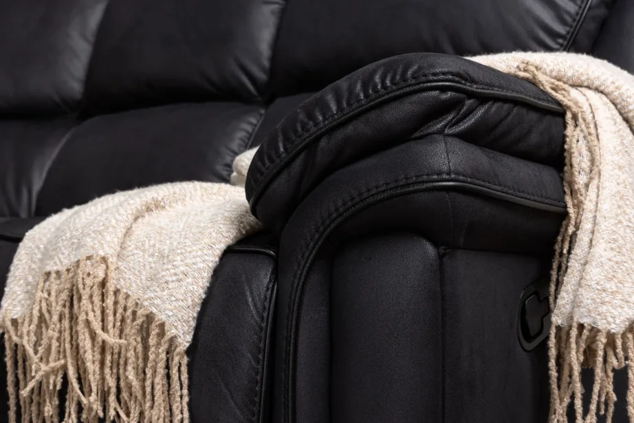 Mustast mikrofiibrist nurgadiivan-recliner Saranda, 338 cm, 16613-100 – 10