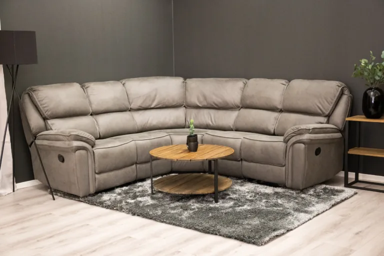 Saranda halli mikrokiudkattega nurgadiivan, reguleeritava recliner-mehhanismiga - 16613-156