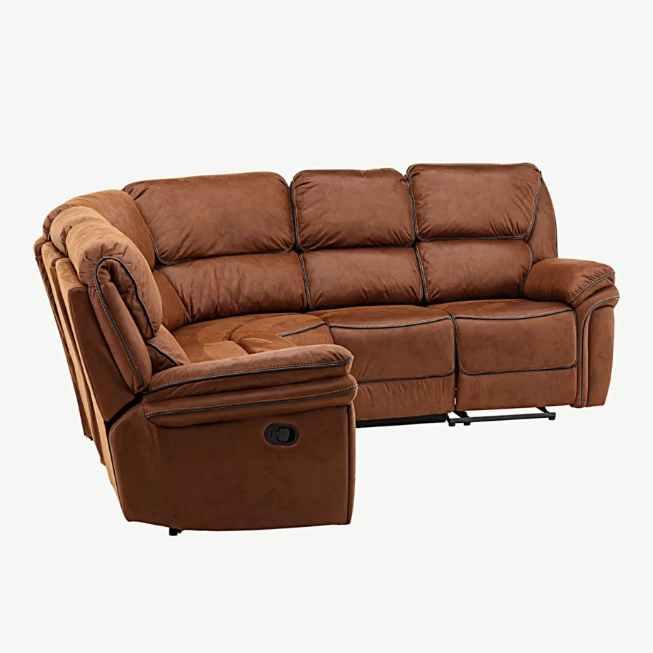 Pruun reguleeritav mikrofiiber-recliner-diivan Saranda kollektsioonist, 16613-157 – 3