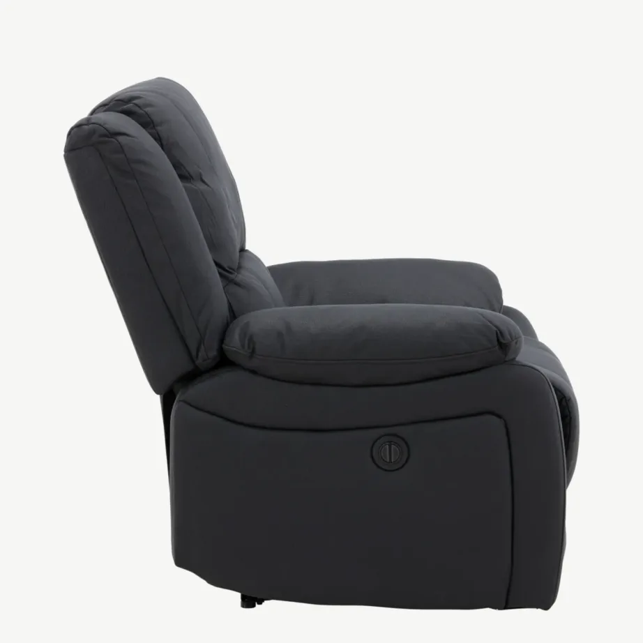 Reguleeritava kaldega must recliner-tugitool Singapore (polüester, metallraam), 16800-100 – 2